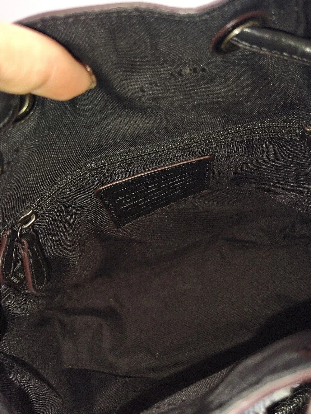 Rare Coach Black Leather & Blue Patchwork Mini Backpack